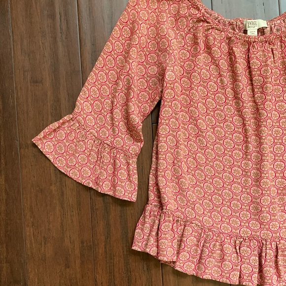 Vintage America Blues Tops - Ruffled Top